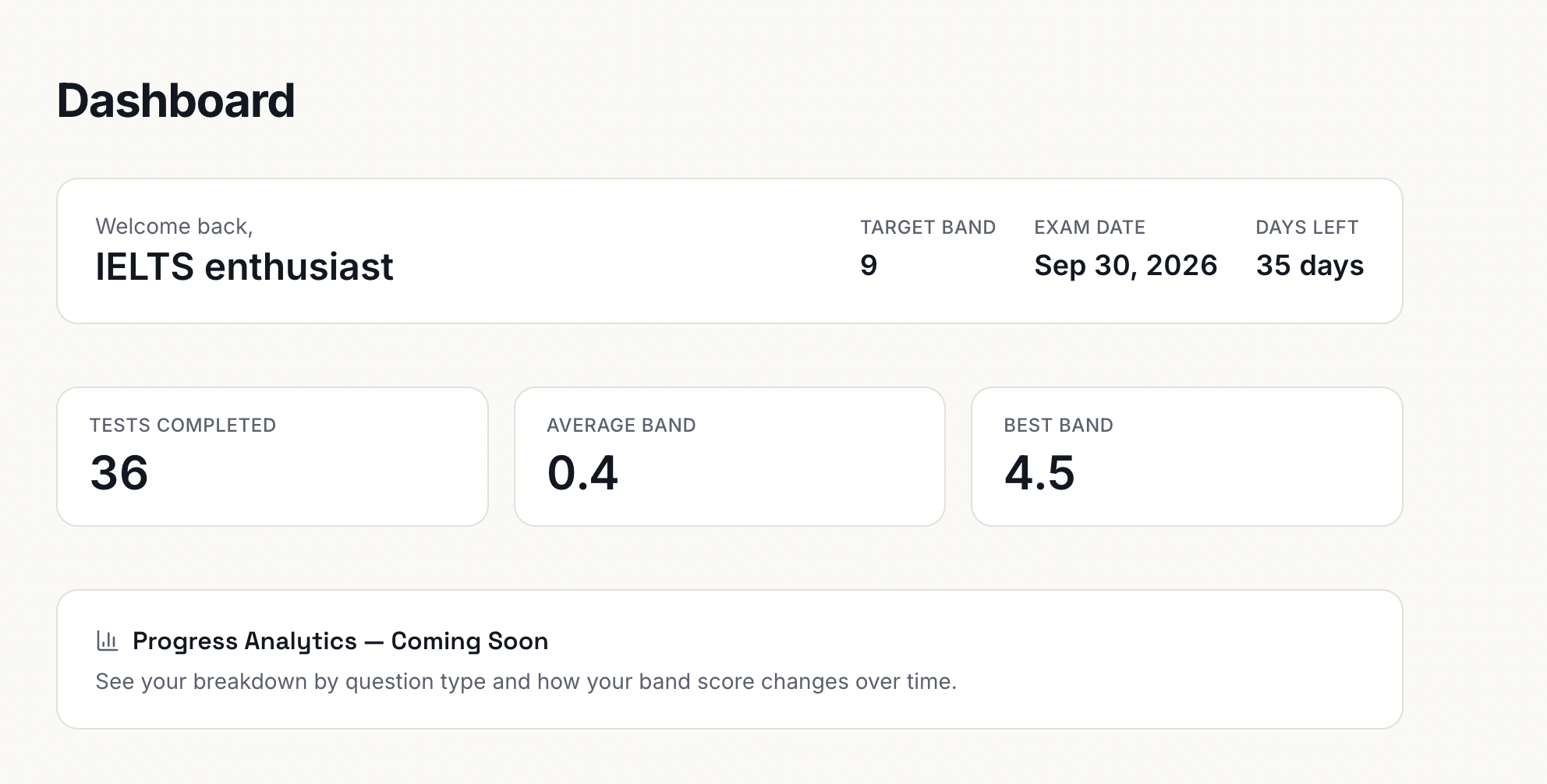 Dashboard preview